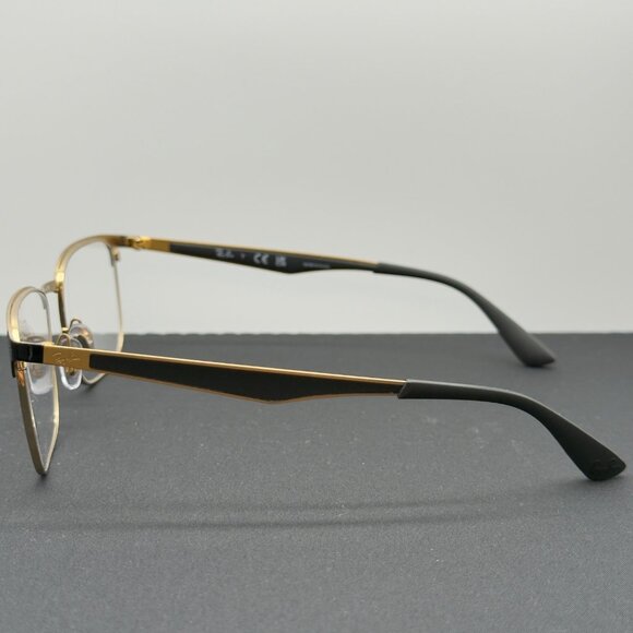 Ray Ban RB6363 2890 Polished Black on Gold Square Eyeglasses Frames 54-18-145 - Picture 4 of 11